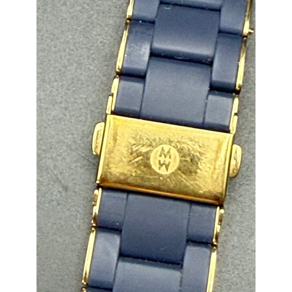 Michele Navy Silicone Gold Stainless Steel Apple Watch Band 38/40/41 MS20AS0004